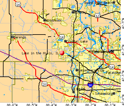 Lake in the Hills, IL map
