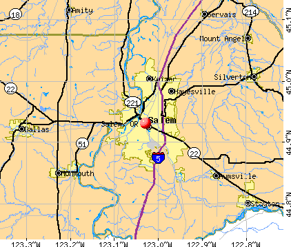Salem Oregon Or 97302 97306 Profile Population Maps Real