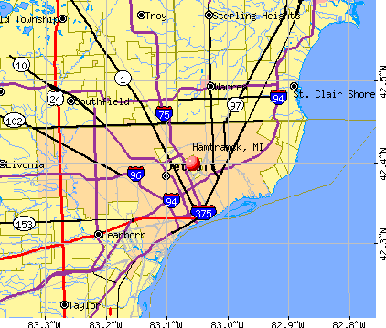 Hamtramck, MI map