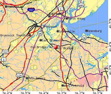Old Bridge, NJ map
