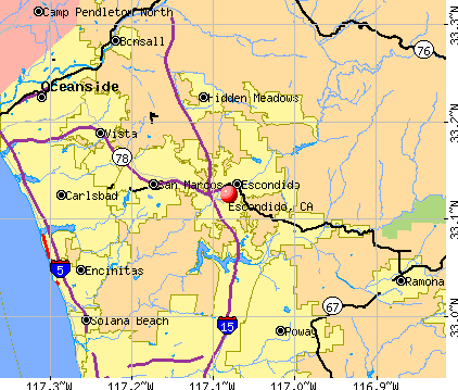 Escondido, CA map