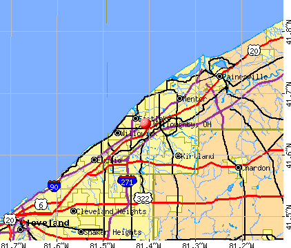 Willoughby, OH map