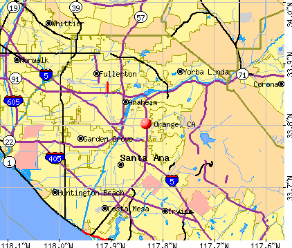 Orange, CA map