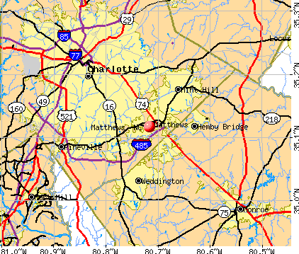 Matthews, NC map