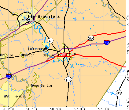 Seguin, TX map