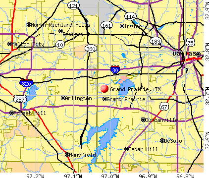 Grand Prairie, TX map