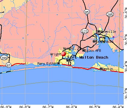 Wright, FL map