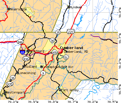 Cumberland, MD map