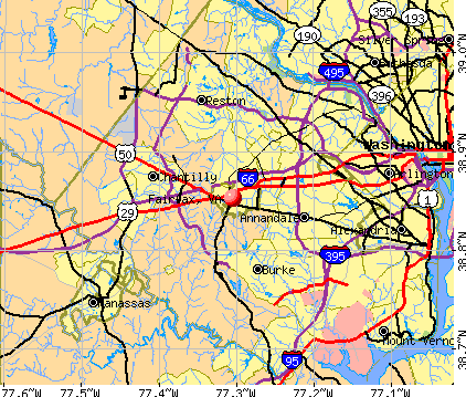 Fairfax, VA map