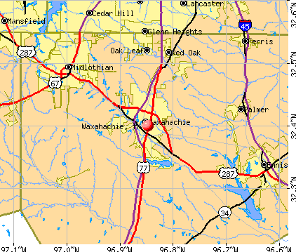 Waxahachie, TX map