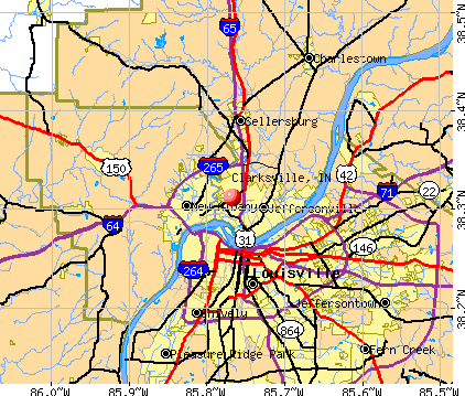 Clarksville, IN map