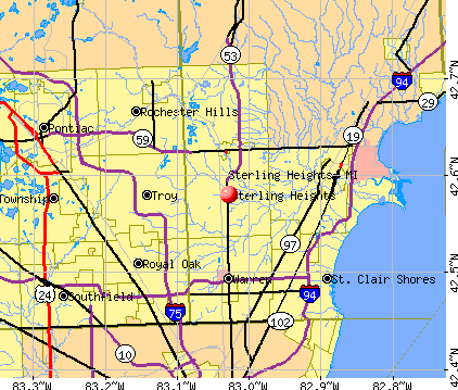 Sterling Heights, MI map
