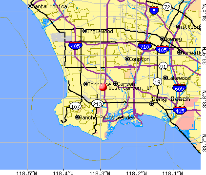 West Carson, CA map