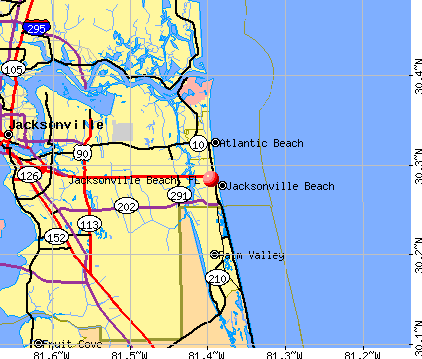 Jacksonville Beach, FL map