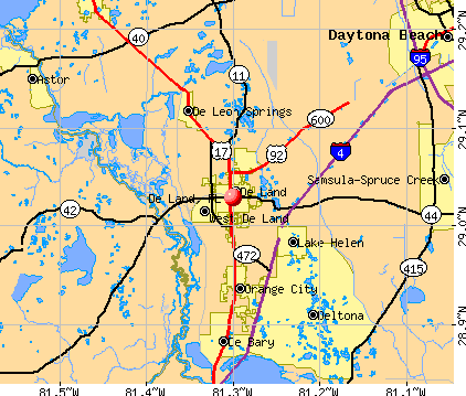 De Land, FL map