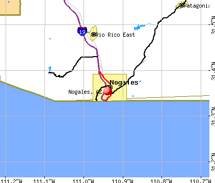 Nogales, AZ map