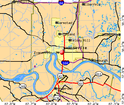 Evansville, IN map
