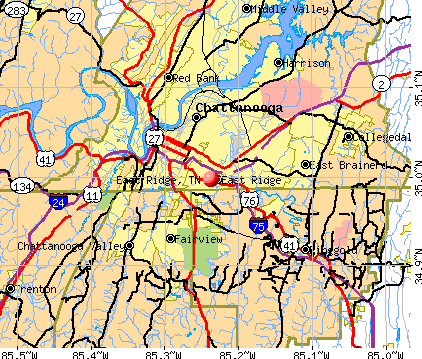 East Ridge, TN map