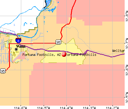 Fortuna Foothills, AZ map