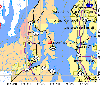 Bainbridge Island, WA map