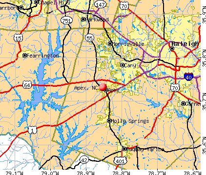Apex, NC map