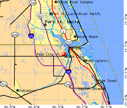 Palm City, FL map