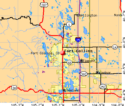 Fort Collins, CO map