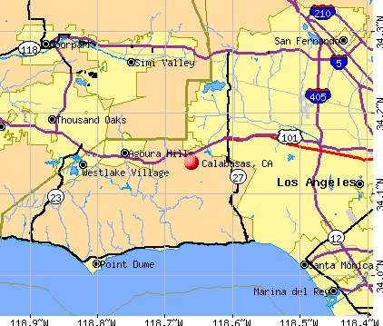 Calabasas, CA map