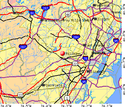 Millburn, NJ map