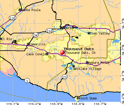 Thousand Oaks, CA map