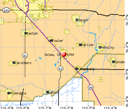 Selma, CA map