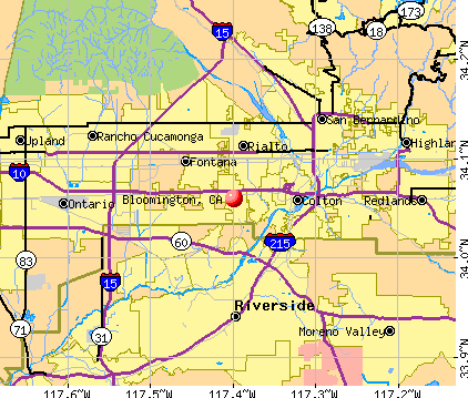 Bloomington, CA map