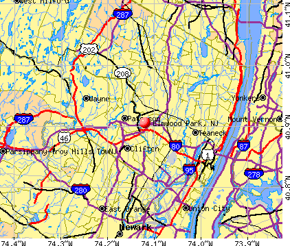 Elmwood Park, NJ map