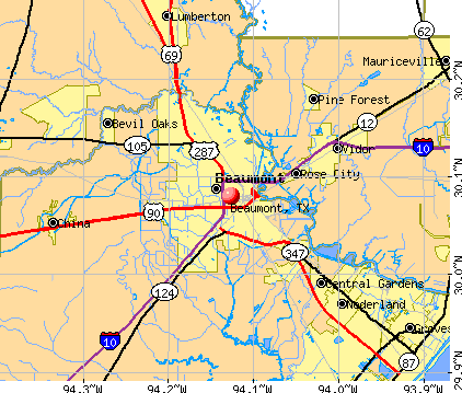 Beaumont, TX map