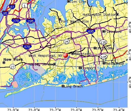 West Hempstead, NY map