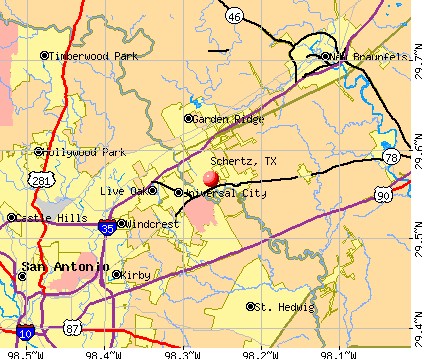 Schertz, TX map