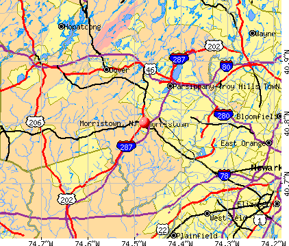 Morristown, NJ map