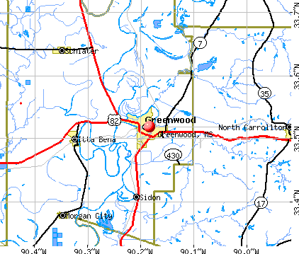 Greenwood, MS map