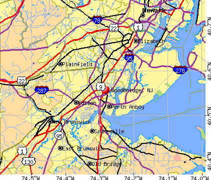 Woodbridge, NJ map
