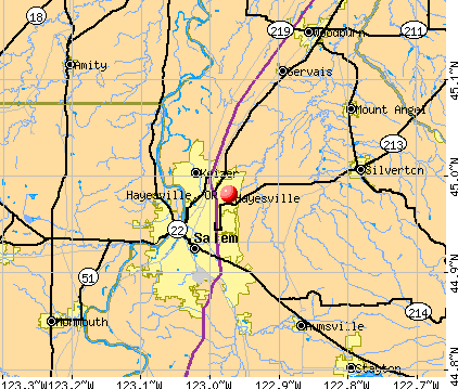Hayesville, OR map