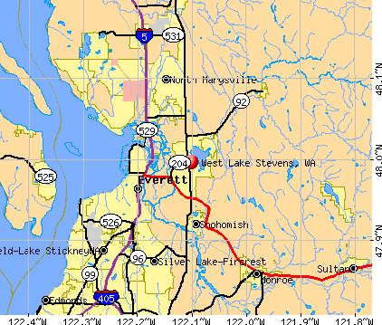 West Lake Stevens, WA map