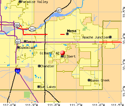 Gilbert, AZ map