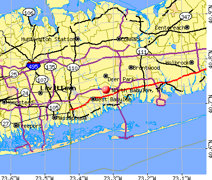 North Babylon, NY map