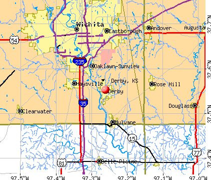 Derby, KS map