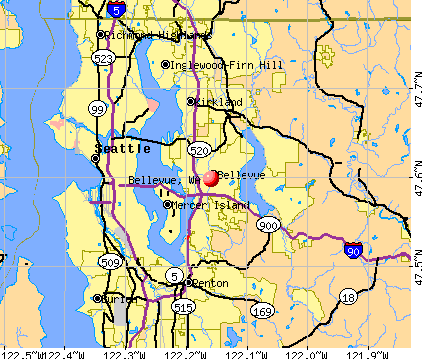 Bellevue, WA map