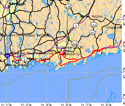 Westerly, RI map