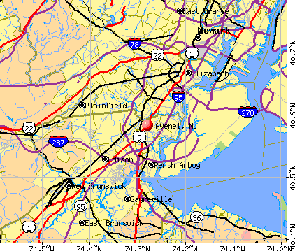 Avenel, NJ map