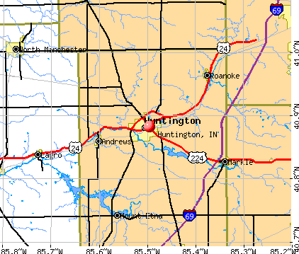 Huntington, IN map