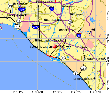 Costa Mesa, CA map