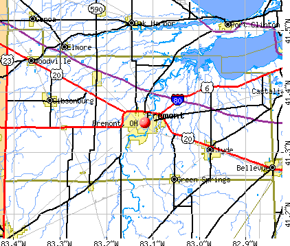 Fremont, OH map